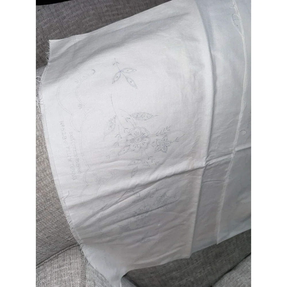 Vintage Pillowcase Tubing Stamped To Embroider Two Cases Matching